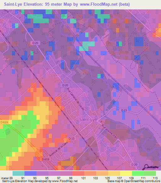 Saint-Lye,France Elevation Map