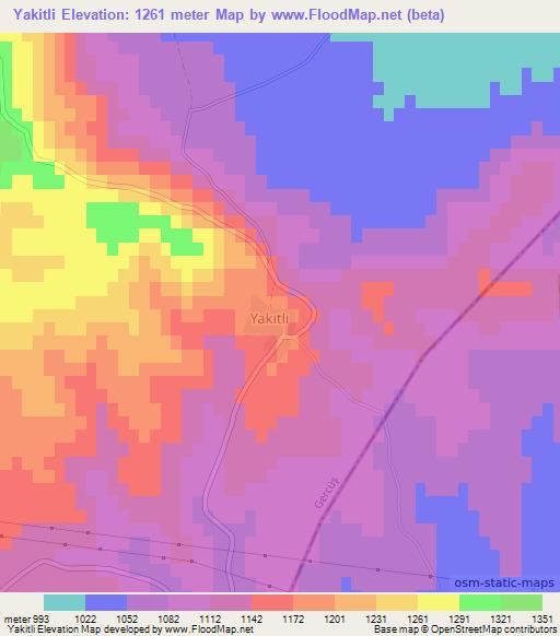 Yakitli,Turkey Elevation Map