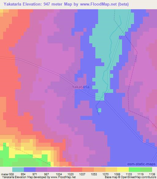 Yakatarla,Turkey Elevation Map