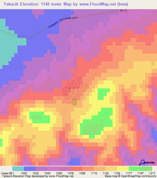 Yakacik,Turkey Elevation Map