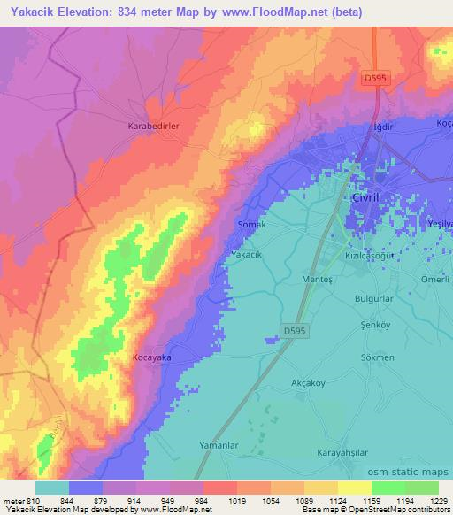 Yakacik,Turkey Elevation Map