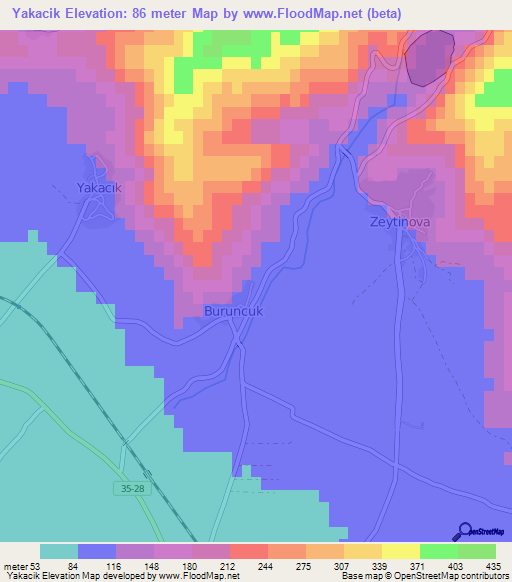 Yakacik,Turkey Elevation Map