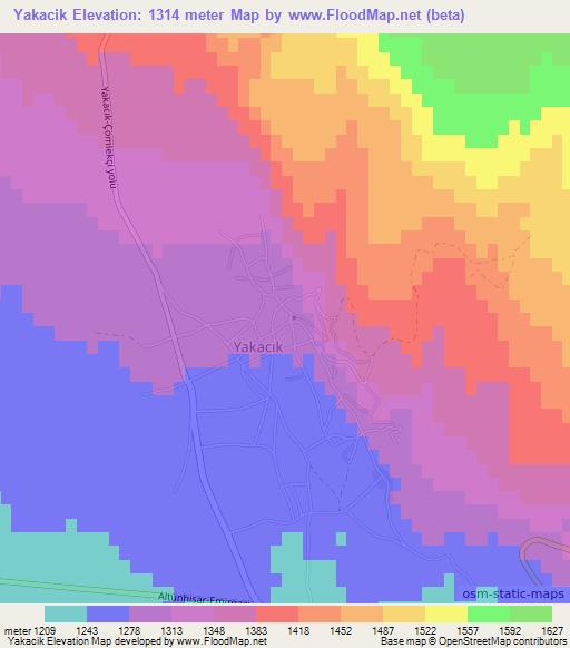 Yakacik,Turkey Elevation Map