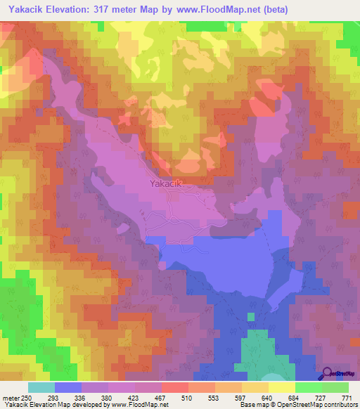 Yakacik,Turkey Elevation Map