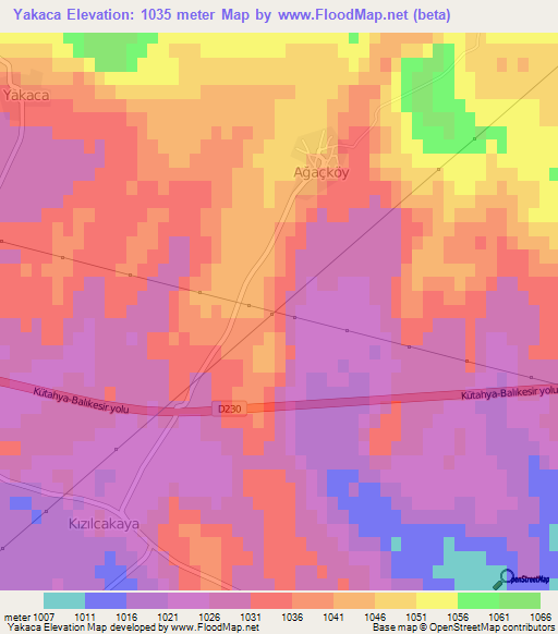 Yakaca,Turkey Elevation Map