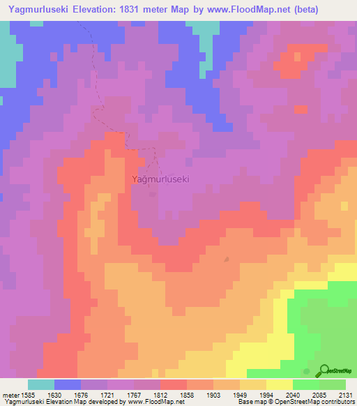 Yagmurluseki,Turkey Elevation Map