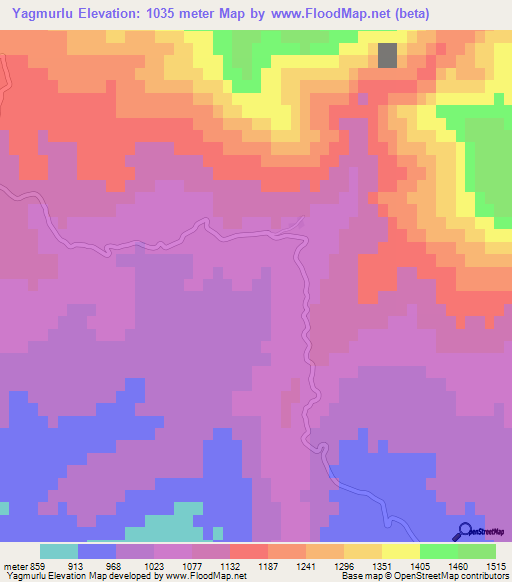 Yagmurlu,Turkey Elevation Map