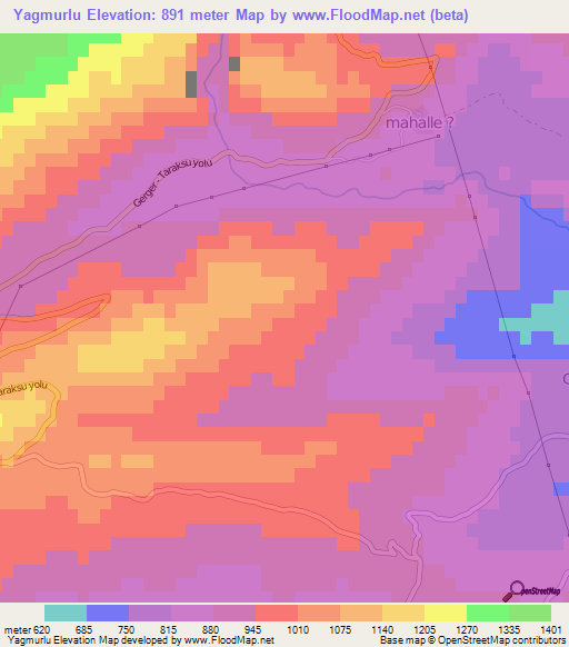 Yagmurlu,Turkey Elevation Map