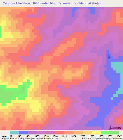 Yaglitas,Turkey Elevation Map