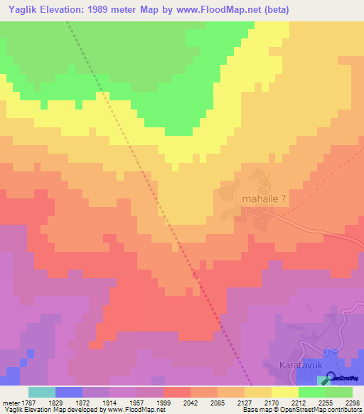 Yaglik,Turkey Elevation Map