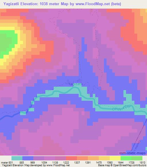 Yagizatli,Turkey Elevation Map