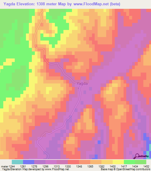 Yagda,Turkey Elevation Map