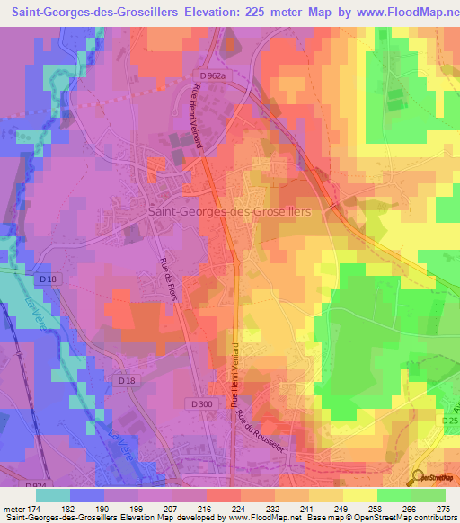 Saint-Georges-des-Groseillers,France Elevation Map
