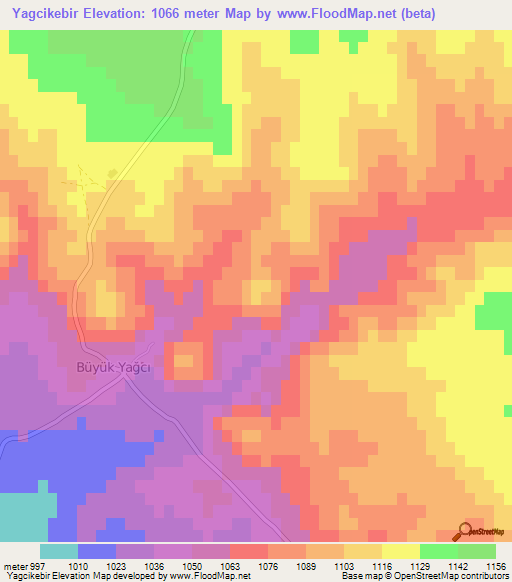 Yagcikebir,Turkey Elevation Map