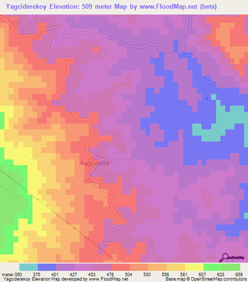 Yagciderekoy,Turkey Elevation Map