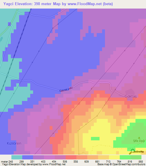 Yagci,Turkey Elevation Map