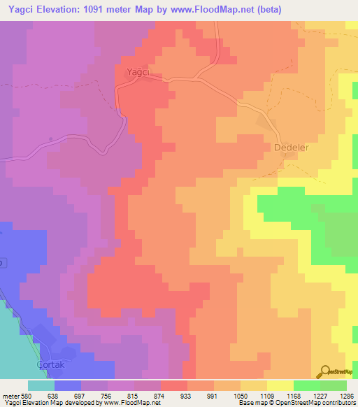 Yagci,Turkey Elevation Map