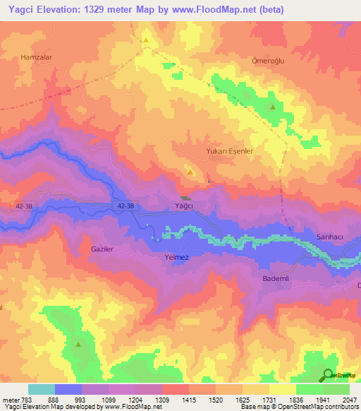 Yagci,Turkey Elevation Map