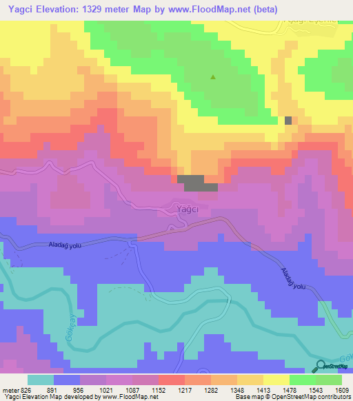 Yagci,Turkey Elevation Map