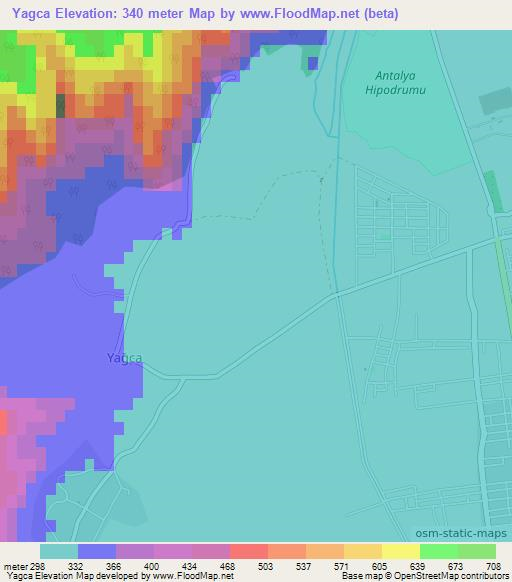 Yagca,Turkey Elevation Map