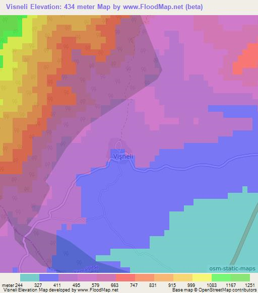 Visneli,Turkey Elevation Map