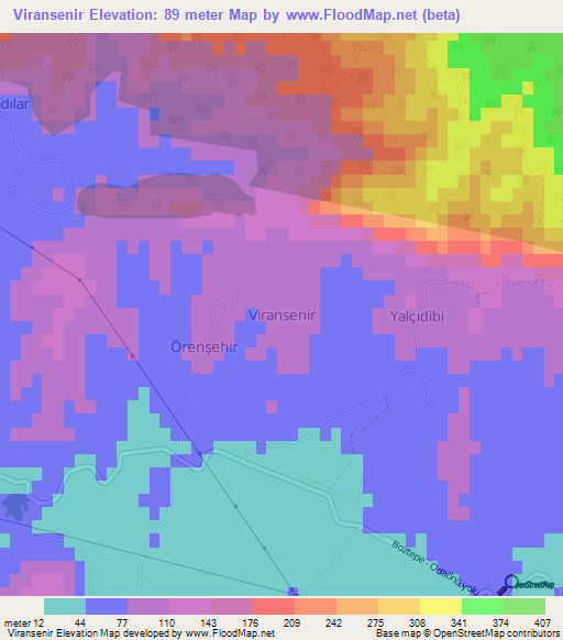 Viransenir,Turkey Elevation Map