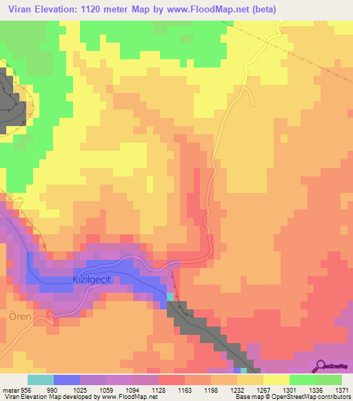 Viran,Turkey Elevation Map