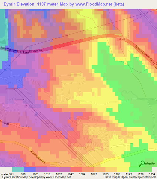 Eymir,Turkey Elevation Map