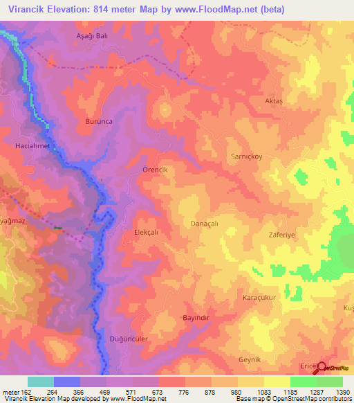 Virancik,Turkey Elevation Map