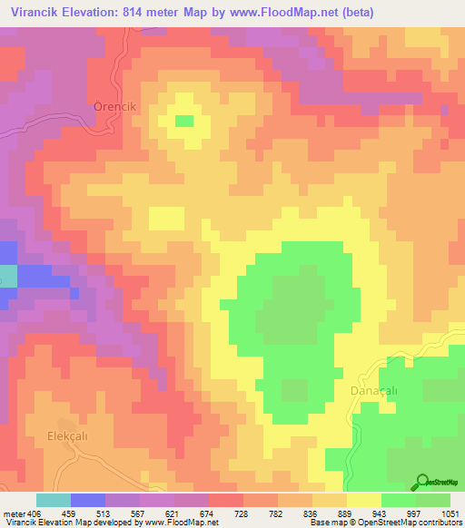 Virancik,Turkey Elevation Map