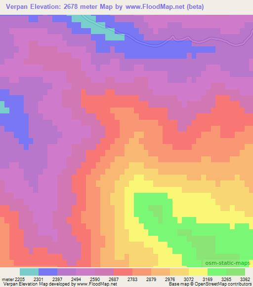 Verpan,Turkey Elevation Map