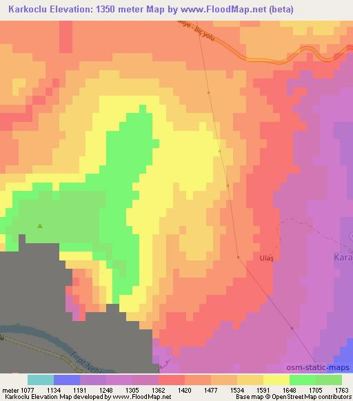 Karkoclu,Turkey Elevation Map