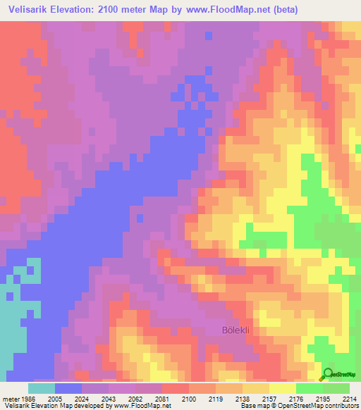 Velisarik,Turkey Elevation Map