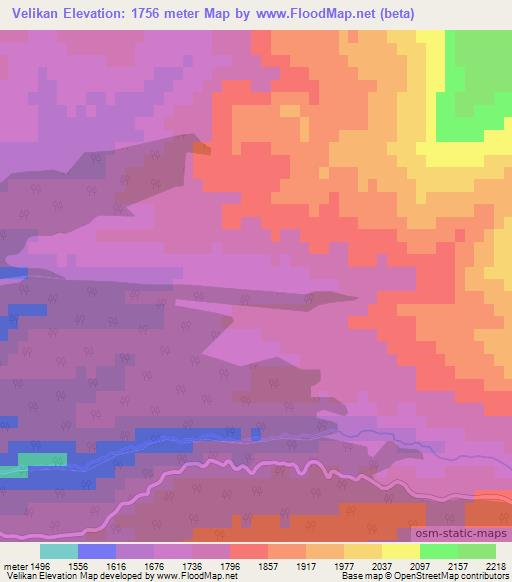 Velikan,Turkey Elevation Map