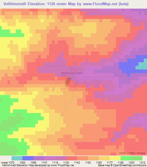 Velihimmetli,Turkey Elevation Map