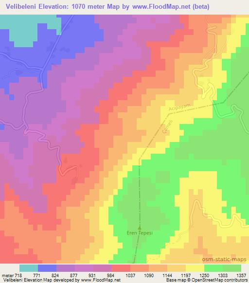 Velibeleni,Turkey Elevation Map