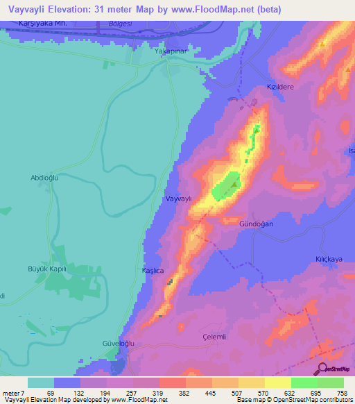 Vayvayli,Turkey Elevation Map