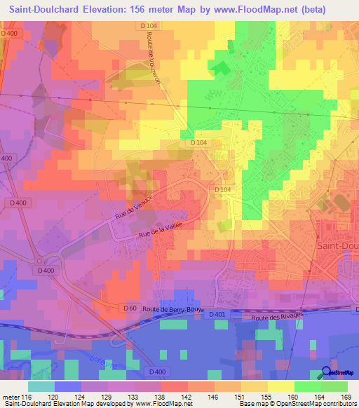 Saint-Doulchard,France Elevation Map