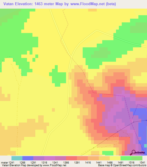 Vatan,Turkey Elevation Map