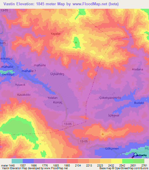 Vastin,Turkey Elevation Map