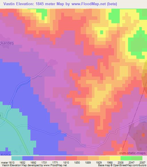 Vastin,Turkey Elevation Map