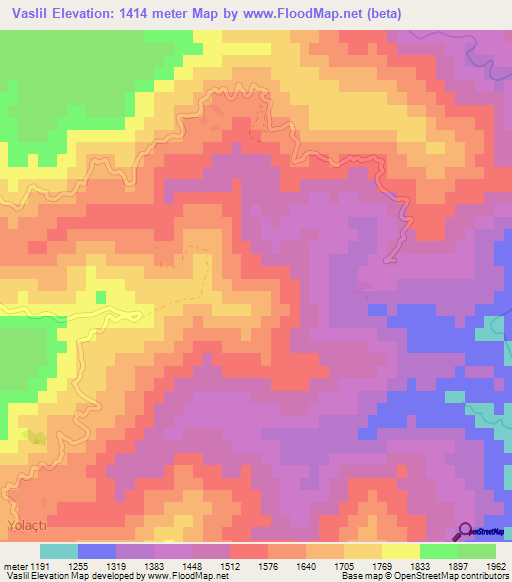 Vaslil,Turkey Elevation Map