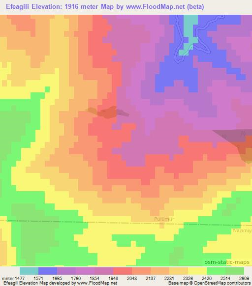 Efeagili,Turkey Elevation Map