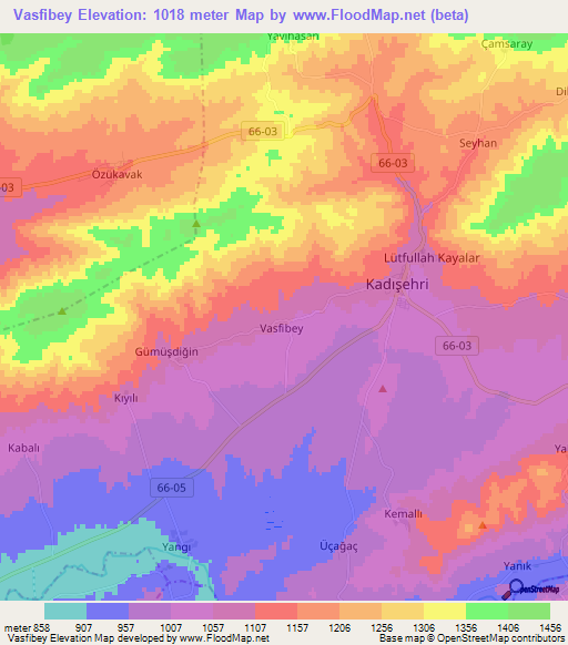 Vasfibey,Turkey Elevation Map