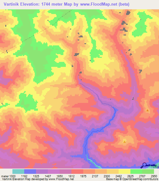 Vartinik,Turkey Elevation Map