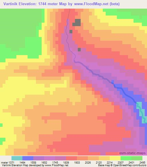 Vartinik,Turkey Elevation Map