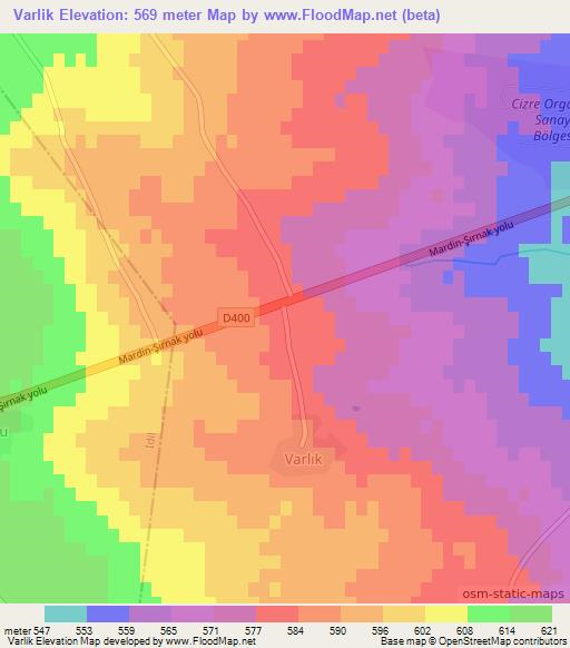 Varlik,Turkey Elevation Map