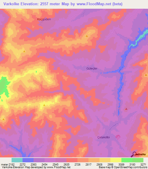 Varkolke,Turkey Elevation Map