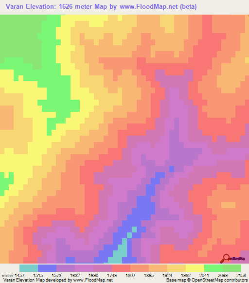 Varan,Turkey Elevation Map