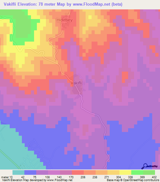 Vakifli,Turkey Elevation Map